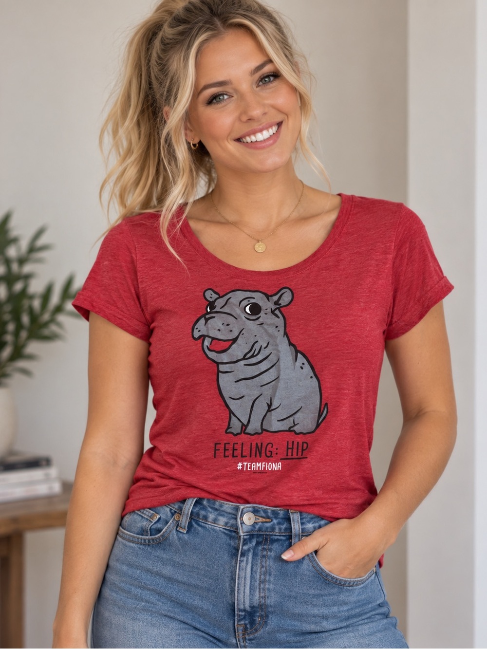 Team Fiona “Feeling Hip” Cincinnati Zoo Hippo Graphic T-Shirt